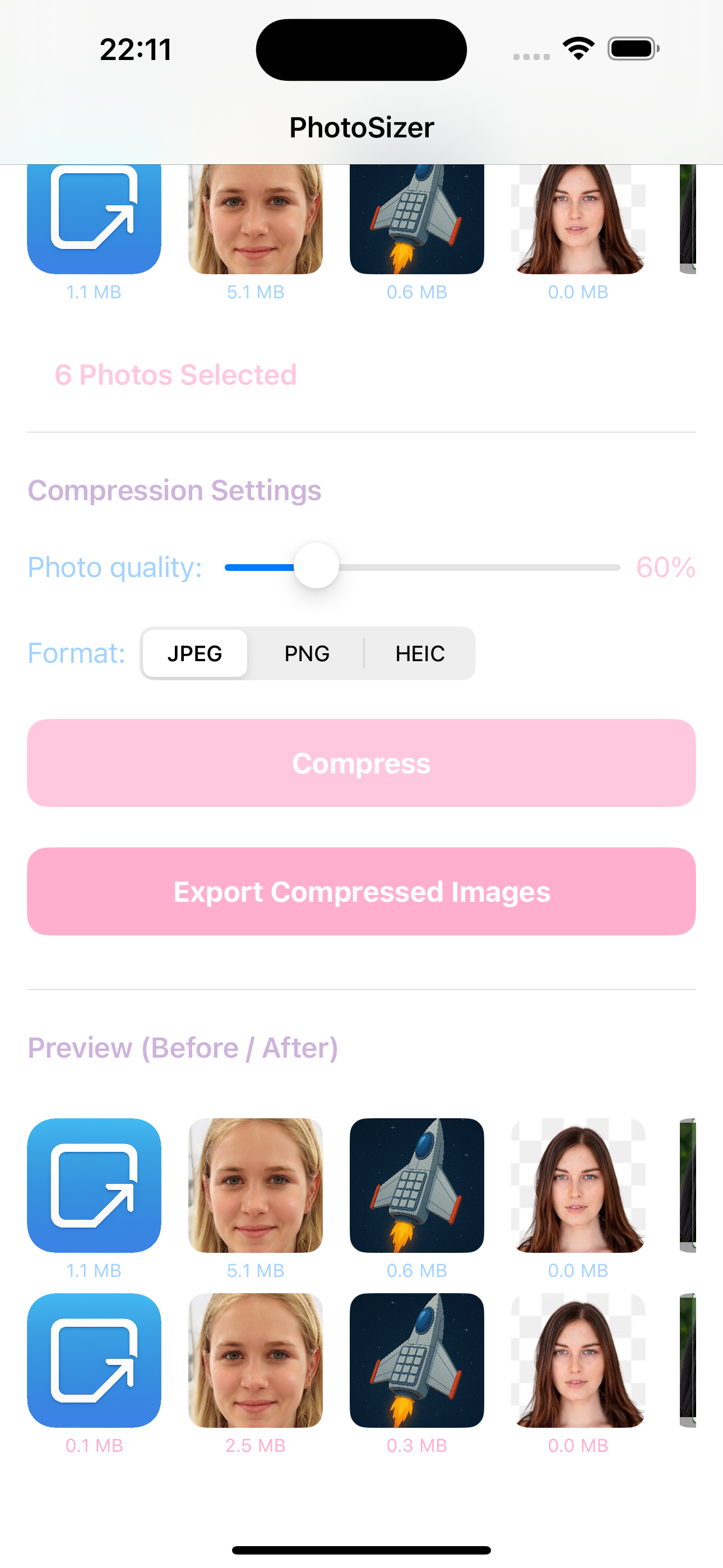 PhotoSizer screenshot 2 - PhotoSizer app screenshot showing interface feature 2 PhotoSizer app screenshot showing interface feature 2