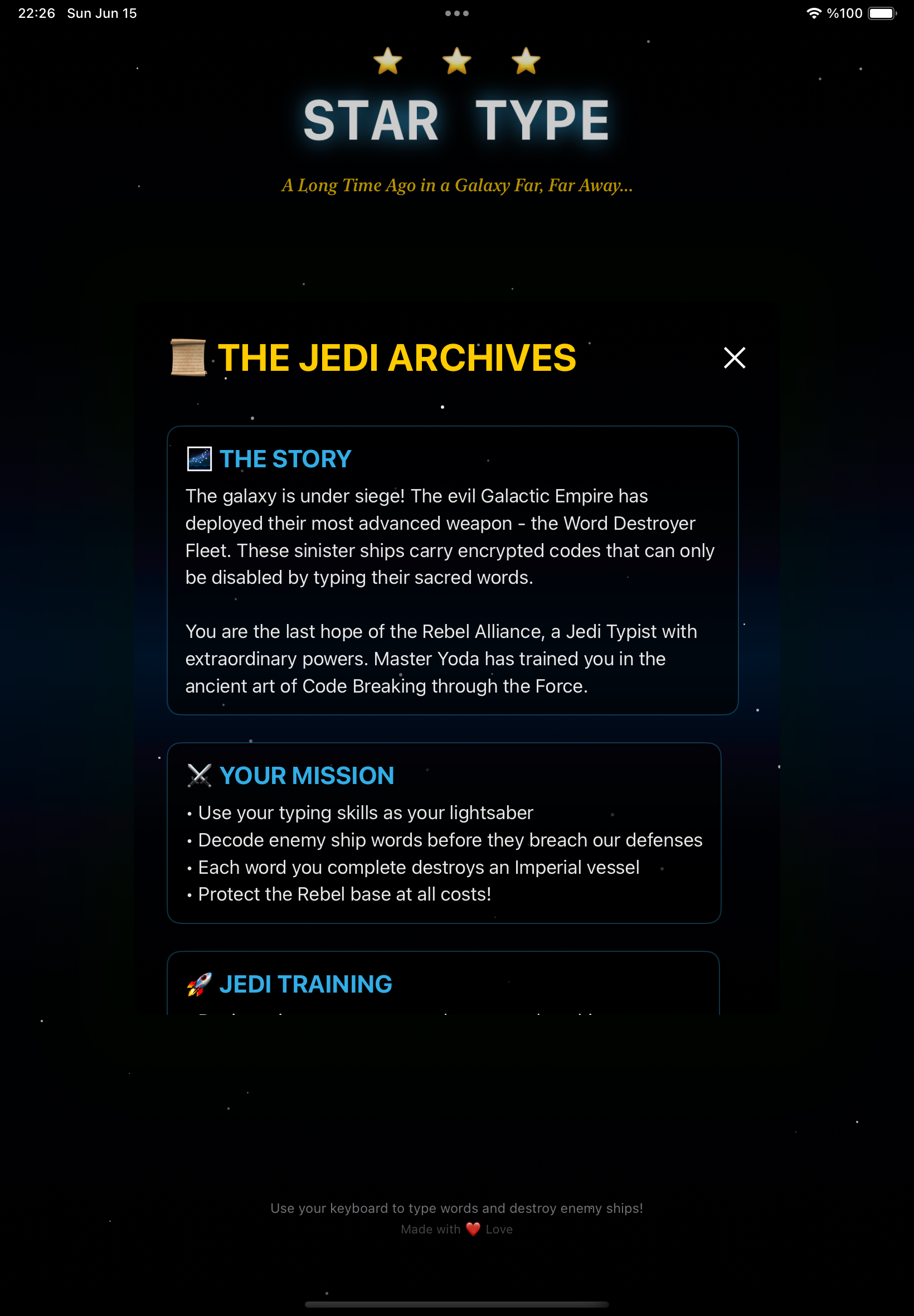 StarType screenshot 2